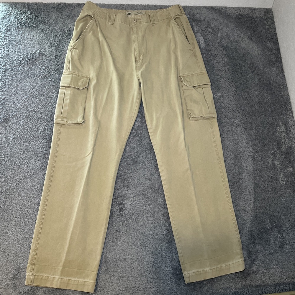 VTG Y2K American Eagle Men's AE Supply Cargos 34 X 32 Khaki Beige Cotton Pants